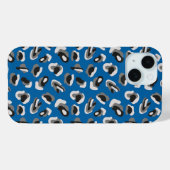 Coques Case-Mate iPhone Poster de animal bleu (Verso (horizontal))