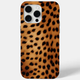 Coque iPhone 15 Pro Max Poster de animal Cheetah Brown et noir