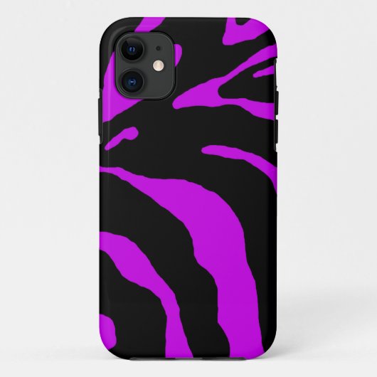 Coques Case-Mate iPhone Poster de animal de bande violet Zebra (Dos)
