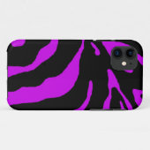 Coques Case-Mate iPhone Poster de animal de bande violet Zebra (Dos (Horizontal))