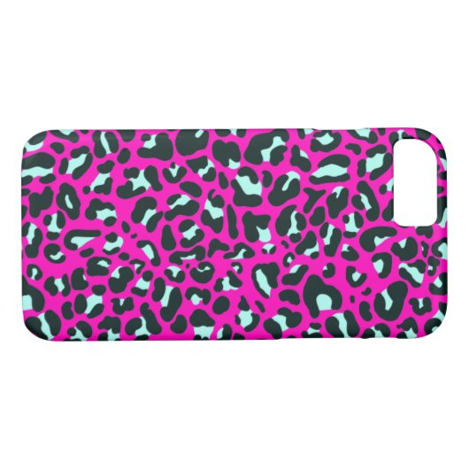 Coques Case-Mate iPhone Poster de animal de Cheetah Leopard rose moderne (Dos (Horizontal))