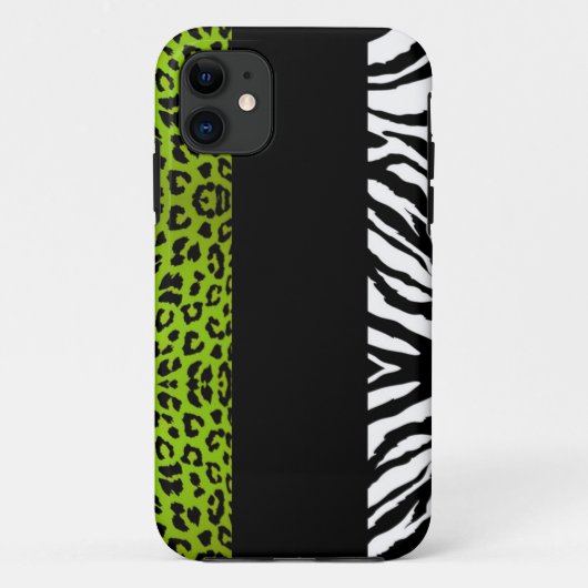 Coques Case-Mate iPhone Poster de animal de coutume de léopard et de zèbre (Dos)