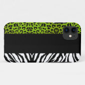 Coques Case-Mate iPhone Poster de animal de coutume de léopard et de zèbre (Dos (Horizontal))
