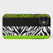 Coques Case-Mate iPhone Poster de animal de coutume de léopard et de zèbre (Dos (Horizontal))