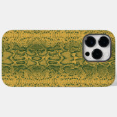 Coques Case-Mate iPhone Poster de animal de peau de serpent vert jaune (Verso (horizontal))