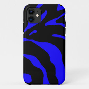 Coque Case-Mate Pour iPhone Poster de animal en bande bleu Zebra