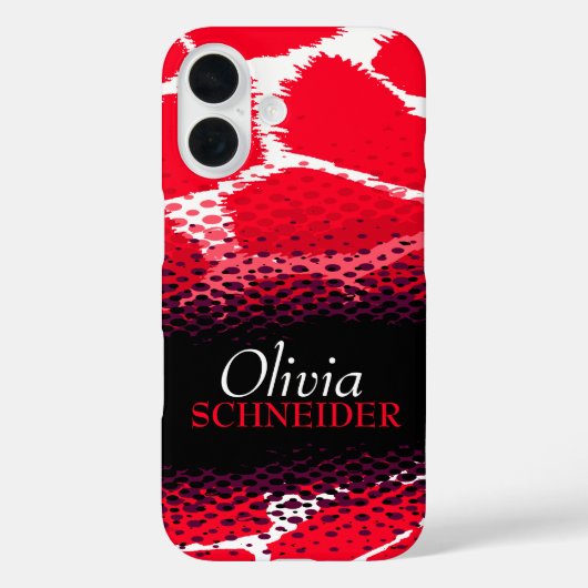 Coques Case-Mate iPhone Poster de animal graphique noir rouge (Verso)