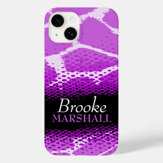 Coques Case-Mate iPhone Poster de animal graphique noir violet (Verso)