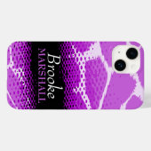 Coques Case-Mate iPhone Poster de animal graphique noir violet (Verso (horizontal))