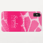 Coques Case-Mate iPhone Poster de animal graphique rose (Dos (Horizontal))