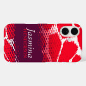 Coques Case-Mate iPhone Poster de animal graphique rouge violet (Verso (horizontal))