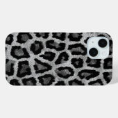 Coques Case-Mate iPhone Poster de animal léopard noir gris (Verso (horizontal))