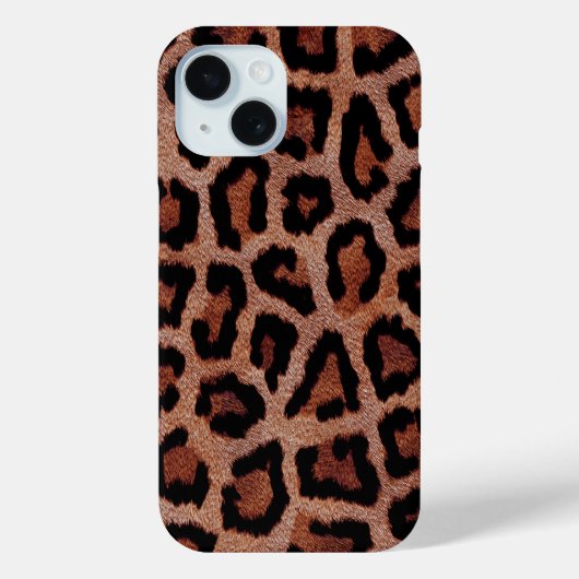 Coques Case-Mate iPhone Poster de animal Léopard Noir Rouge Or Brown (Verso)