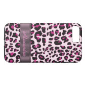 Coques Case-Mate iPhone Poster de animal léopard personnalisé (Dos (Horizontal))