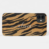 Coques Case-Mate iPhone Poster de animal, nom personnalisé Tiger (Dos (Horizontal))