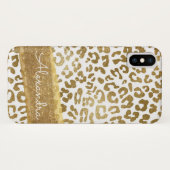Coques Case-Mate iPhone Poster de animal or et blanc avec Parties scintill (Dos (Horizontal))