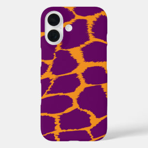 Coques iPhone 16 Poster de animal orange violet clair graphique