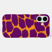 Coques Case-Mate iPhone Poster de animal orange violet clair graphique (Verso (horizontal))