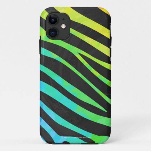 Coques Case-Mate iPhone Poster de animal Rainbow et Black Zebra tendance s (Dos)