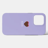 Coques Case-Mate iPhone Poster de animal rose coeur simple Motif pourpre (Verso (horizontal))