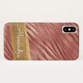 Coques Case-Mate iPhone Poster de animal rose Gold Rose avec Parties scint (Dos (Horizontal))
