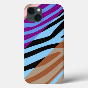iPhone 13 Case Poster de animal Skin Zebra Retro Coloré Motif 7