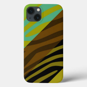 iPhone 13 Case Poster de animal Skin Zebra Retro Motif coloré 9