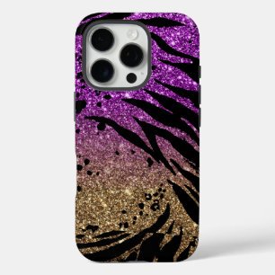 Coques iPhone 16 Pro Poster de animal sur Parties scintillant Purple &
