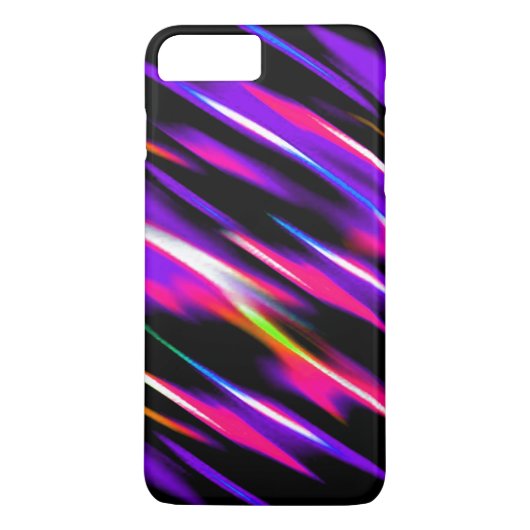 Coques Case-Mate iPhone Poster de animal tranché à rayures en néon multico (Dos)