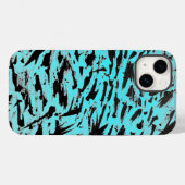 Coques Case-Mate iPhone Poster de animal turquoise Abstrait (Verso (horizontal))