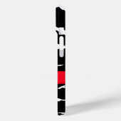 Coques Case-Mate iPhone Poster de animal Zebra noir blanc & rouge (Verso / Gauche)