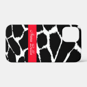Coques Case-Mate iPhone Poster de animal Zebra noir blanc & rouge (Verso (horizontal))