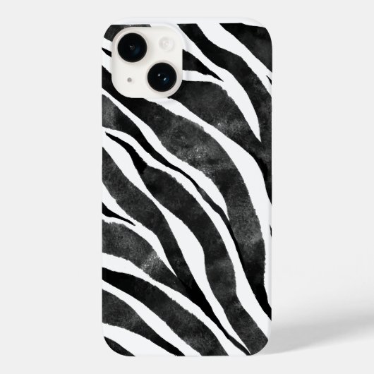 Coques Case-Mate iPhone Poster de animal Zèbre noir blanc (Verso)