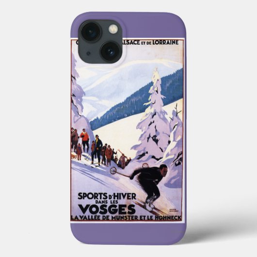 Coques Case-Mate iPhone Poster des spectateurs regardant Skier (Verso)