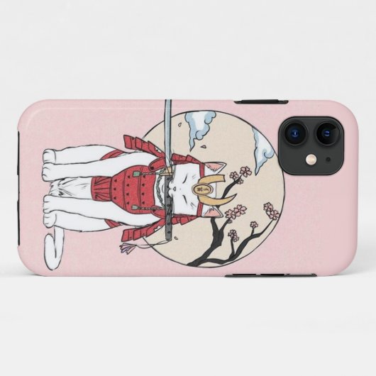 Coques Case-Mate iPhone Poster japonais Sakura Samurai Chat (Dos (Horizontal))