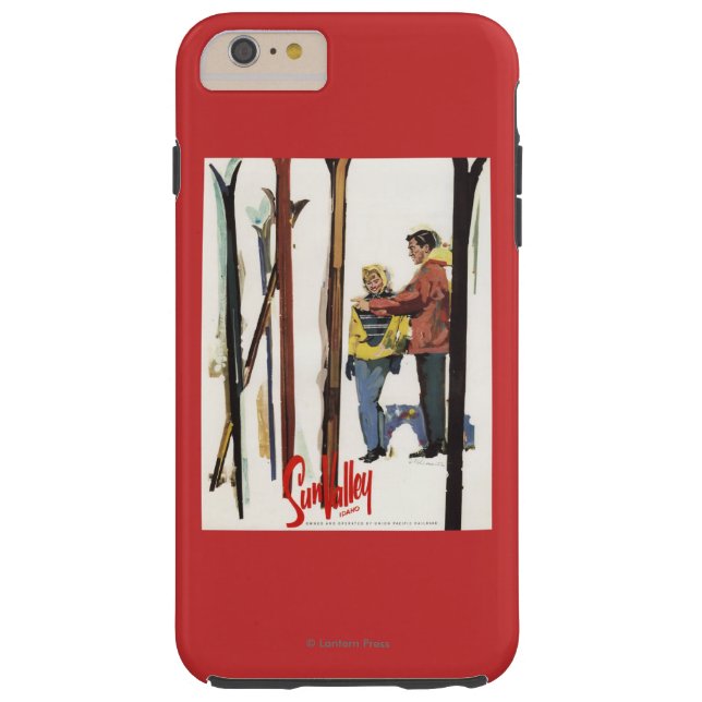 Coques Case-Mate iPhone Poster Skis debout dans la neige par un couple (Dos)