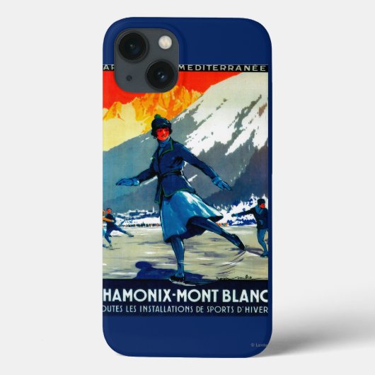Coques Case-Mate iPhone Poster Vintage Chamonix-Mont-Blanc Europe (Verso)
