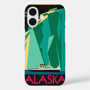 Coques iPhone 16 Poster Vintage voyage, Taku Glacier, Alaska