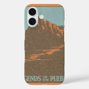 Coques iPhone 16 Poster Vintage voyage, Taos Pueblos, Nouveau-Mexiq