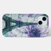 Coques Case-Mate iPhone postmark floral romantique tour eiffel paris (Verso (horizontal))