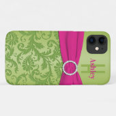 Coques Case-Mate iPhone Pot rose et vert personnalisé (Dos (Horizontal))