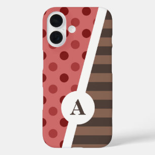 Coques iPhone 16 Potage de polka de fraise de chocolat et Motif à r
