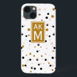 Etui iPhone Case-Mate Pots Confetti modernes Monogram iPad Mini Case<br><div class="desc">Coque électronique personnalisable avec points de confettis rose,  blush et or. D'autres couleurs et articles similaires sont disponibles dans mon magasin.</div>