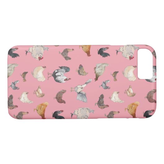 Coques Case-Mate iPhone Poulet aquarelle (Dos (Horizontal))