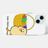 Coques Case-Mate iPhone Poulet de poulet mou avec Panier de Pâques d'oeufs (Verso (horizontal))
