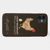 Coques Case-Mate iPhone Poulet Poops Breakfast Funny Design Ajouter un nom (Dos (Horizontal))