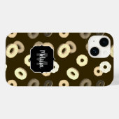 Coques Case-Mate iPhone Poulets de vanille au chocolat Monogramme brun mot (Verso (horizontal))