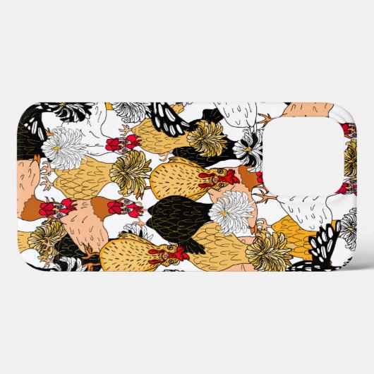Coques Case-Mate iPhone Poulets et poules polonaises mignons (Verso (horizontal))