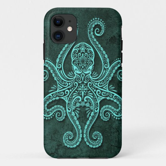 Coques Case-Mate iPhone Poulpe complexe de pierre bleue (Dos)