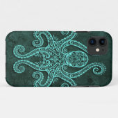 Coques Case-Mate iPhone Poulpe complexe de pierre bleue (Dos (Horizontal))